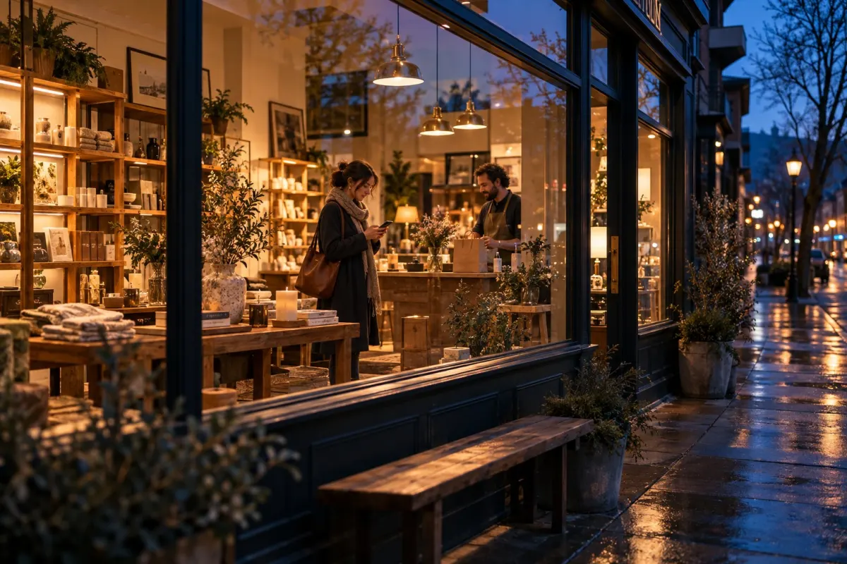 A customer connecting with a retail business from their phone
